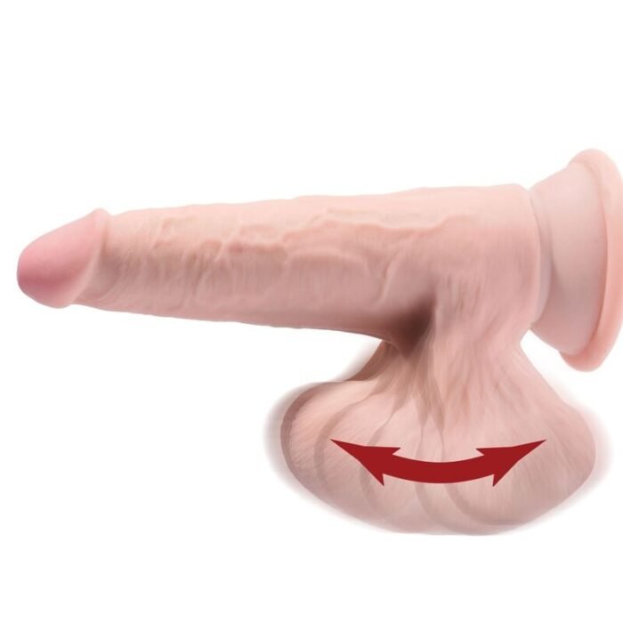 King Cock - Plus 3D Dildo Balanando Bolas 24.5 Cm Pele Clara - Image 3