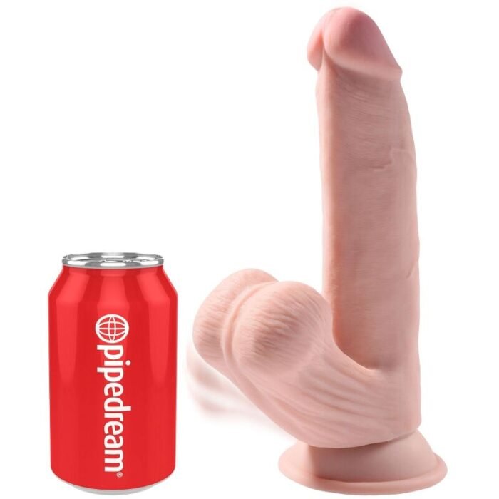 King Cock - Plus 3D Dildo Balanando Bolas 24.5 Cm Pele Clara - Image 2