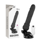 Basecock - Vibrador De Controle Remoto Realista Preto 19.5 Cm -O- 4 Cm