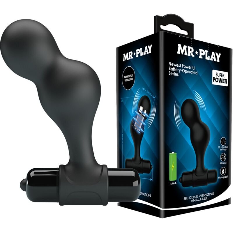 img_145098_822ef47e18a3505cf118433777bc6218_1 Mr Play - Plug Anal Vibrador De Silicone Preto - Image 1