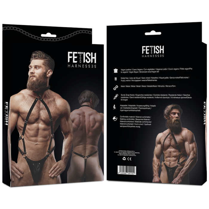 Fetish Submissive Attitude - Arnês De Couro Ecológico Masculino Com Tiras Jogadoras - Image 2