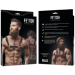 Fetish Submissive Attitude - Arnês De Peitoral De Couro Ecológico Masculino Preto/Vermelho - Image 2