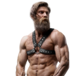 Fetish Submissive Attitude - Arnês De Peitoral De Couro Ecológico Cruzado Para Homens Com Tachas - Image 4