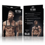 Fetish Submissive Attitude - Arnês De Peito Ajustvel De Couro Ecológico Com Colar Para Homens - Image 2