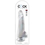 King Cock - Clear Dildo Com Testículos 19 Cm Transparente - Image 2