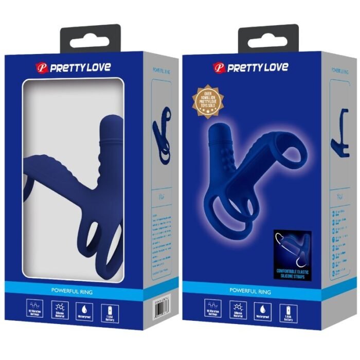 Pretty Love - Anel Vibrante Elish Com Extenso Azul - Image 8