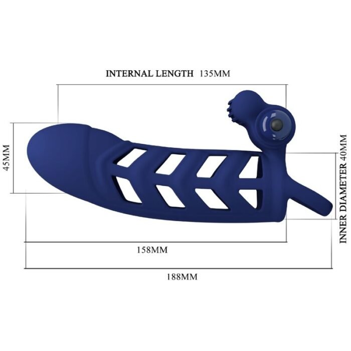 Pretty Love - Altaf Anel Vibrador Com Bainha De Silicone Azul - Image 7