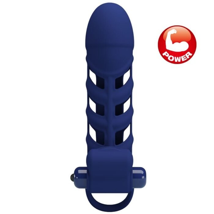 Pretty Love - Altaf Anel Vibrador Com Bainha De Silicone Azul - Image 6
