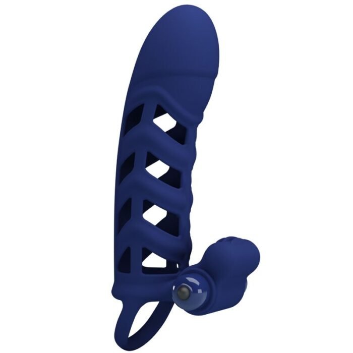 Pretty Love - Altaf Anel Vibrador Com Bainha De Silicone Azul - Image 4