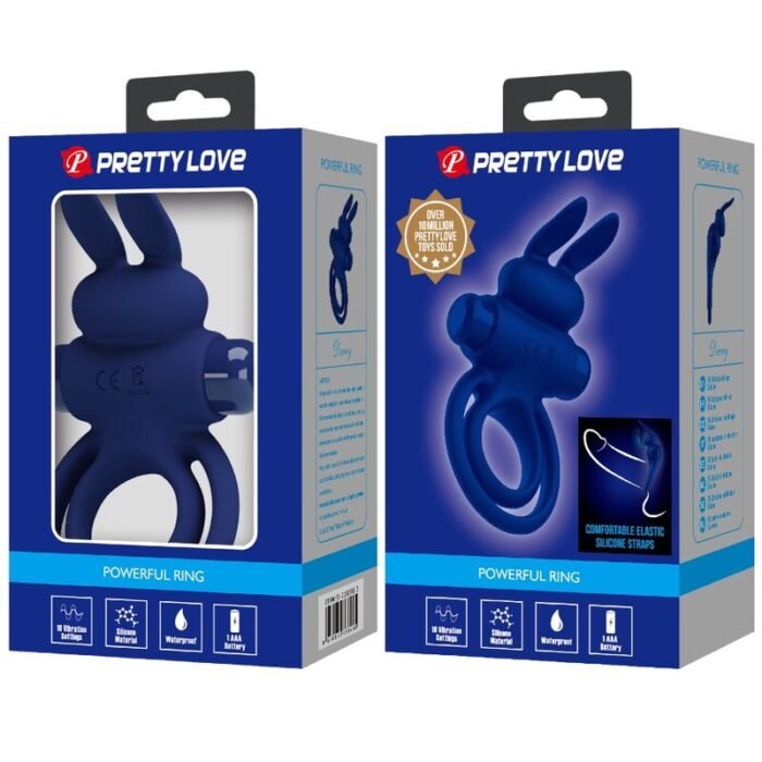 Pretty Love - Darey Anel Vibrante Duplo Coelho Azul - Image 9