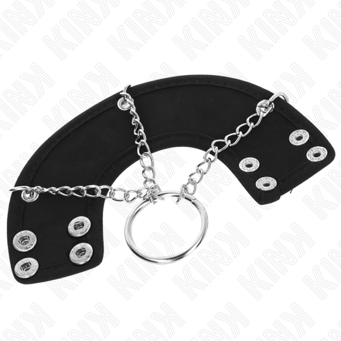 Kink - Anel Para Pênis 4 Cm Corrente 7 Cm Metal Com Cinto De Couro - Image 4