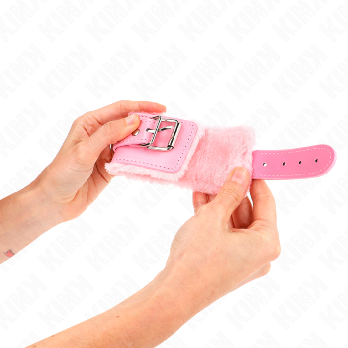 Kink - Pulso Forro De Pele Rosa Com Cinto Rosa Ajustável 17-29 Cm X 6 Cm - Image 4