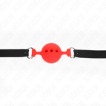 Kink - Mordaça Completa De Silicone 55 X 2 Cm Com Bola De 4,5 Cm Tamanho M Vermelho Ajustável 35-51 Cm - Image 4