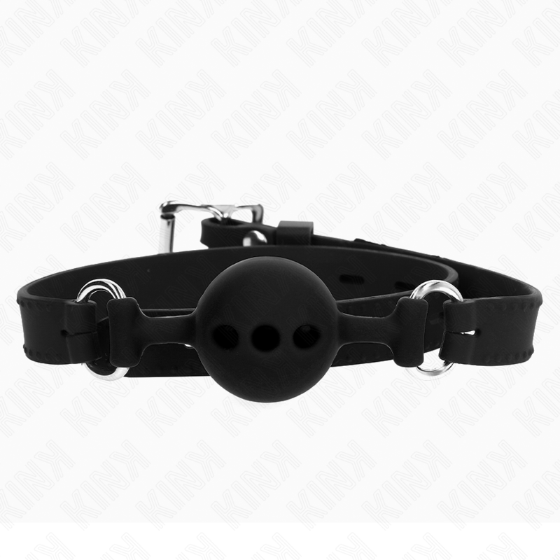 img_188919_0d68cc2a44e041ba751fd18ab44a58f5_1 Kink - Mordaça Completa De Silicone 55 X 2 Cm Com Bola De 4 Cm Tamanho S Preto Ajustável 35-51 Cm - Image 1