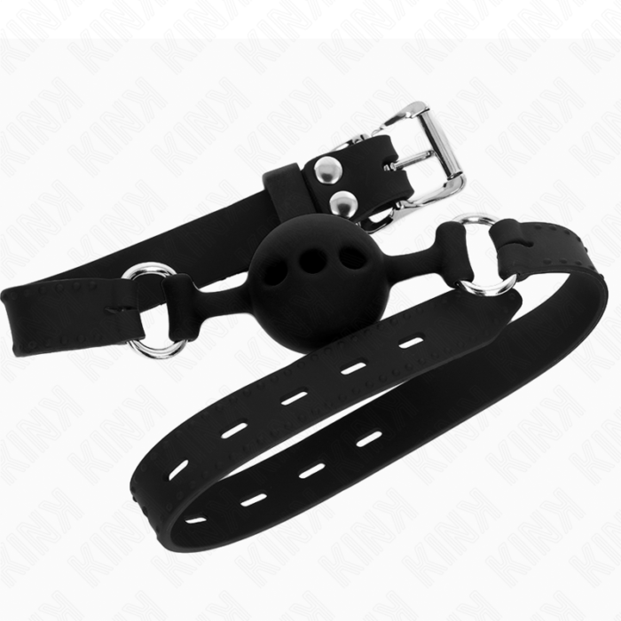Kink - Mordaça Completa De Silicone 55 X 2 Cm Com Bola De 4 Cm Tamanho S Preto Ajustável 35-51 Cm - Image 2
