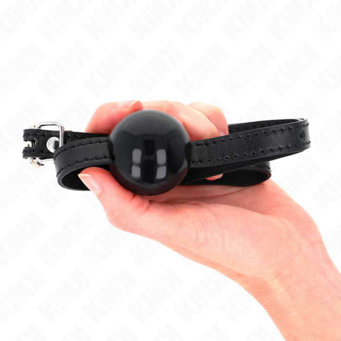 Kink - Bola Simples Preta Mordaça 4 Cm 65 X 1,5 Cm - Image 4