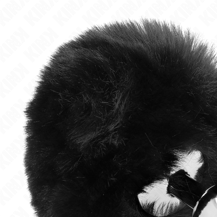 Kink - Plug Aço Inoxidável 7 X 3 Cm Com Cauda De Coelho Preta Pele Falsa 8 Cm - Image 4