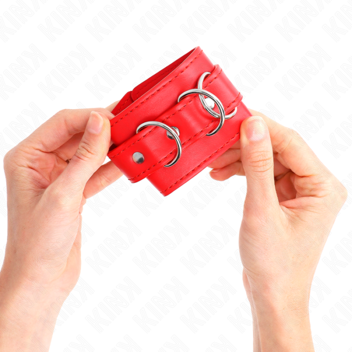 Kink - 3 Retenções De Pulso D-Ring Ajustáveis Vermelho 17,5-25 Cm X 6 Cm - Image 3