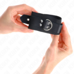 Kink - Punhos De Nylon Preto Com Cinto De Couro Preto Ajustável 19-29 Cm X 5,1 Cm - Image 3