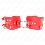 Kink - Pulso Fixo Com Anel E Pregos Ajustáveis Vermelho 17-22 Cm X 6,5 Cm
