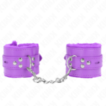 Kink - Pulso Forro De Pele Com Furos Quadrados Roxo E Cinto Roxo Ajustável 17-29 Cm X 6 Cm