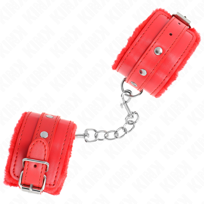 Kink - Pulso Premium Forro De Pele Vermelho Com Cinto Vermelho Ajustável 17-29 Cm X 6 Cm - Image 2
