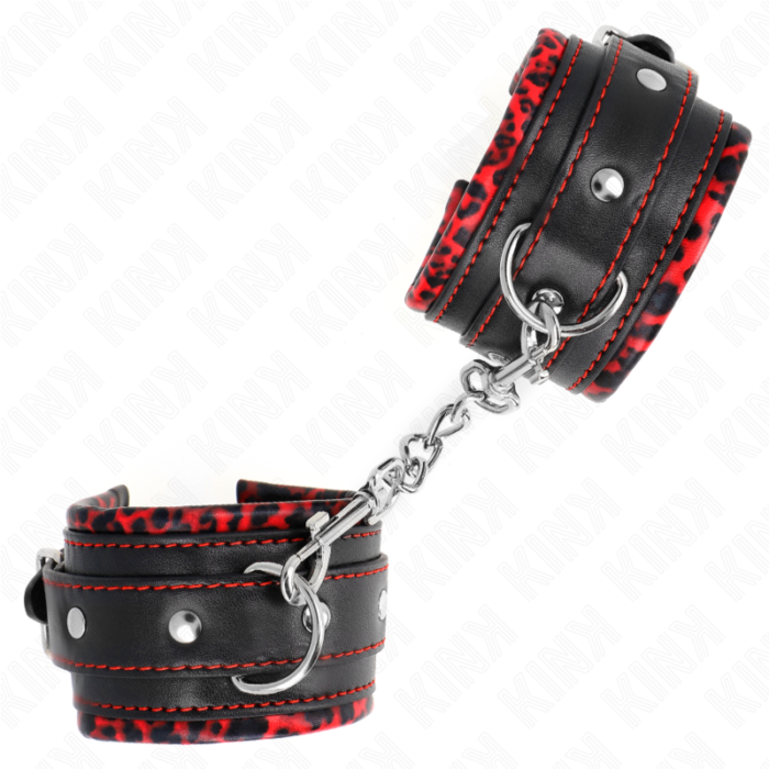 Kink - Pulso Forro De Pele Vermelho / Preto Ajustável 17-29 Cm X 6 Cm - Image 2