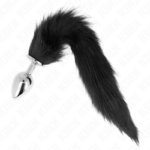 Kink - Plug Anal Tamanho L 10 X 4 Cm Com Cauda Sintética 40 Cm Preto