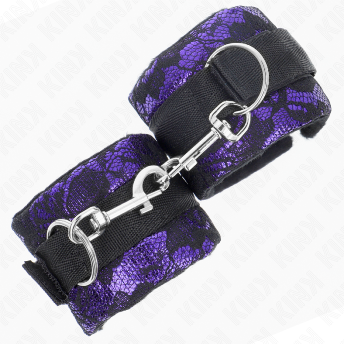 Kink - Punhos De Renda De Veludo Curto E Bind De Nylon Roxo / Preto 23 X 6,5 Cm - Image 2