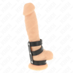 Kink - Anel De Couro Triplo Para Pênis Com Fecho De Pressão