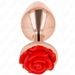 Kink - Plug Anal Rosa Ouro Com Rosa Vermelha L