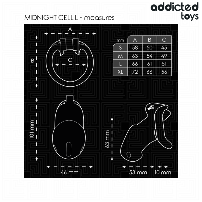 Addicted Toys Locked - Gaiola Peniana Mindnight Cell, Tamanho L - Image 5