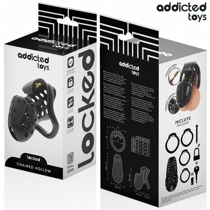 Addicted Toys Locked - Gaiola De Pênis Oco Com Corrente 10,5 Cm - Image 6