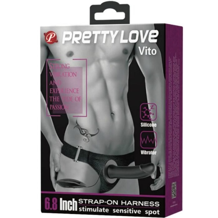 Pretty Love - Vito Strap On Com Dildo Oco E Vibrao 17.3 Cm - Image 7
