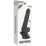 Basecock - Vibrador Realista Controle Remoto Preto Com Testículos 19.5 Cm -O- 4 Cm - Image 4