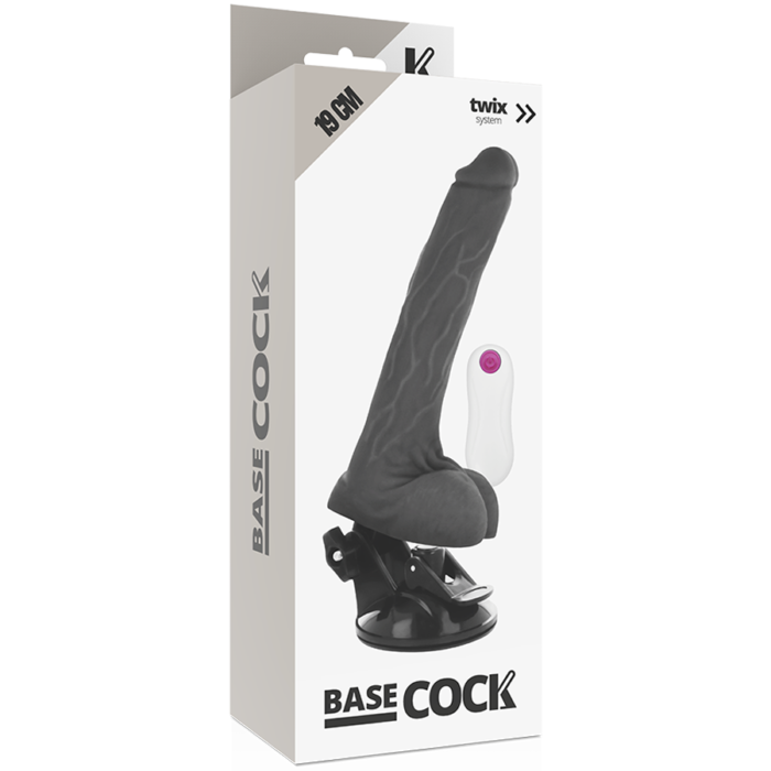 Basecock - Vibrador De Controle Remoto Realista Preto 19 Cm -O- 4 Cm - Image 4