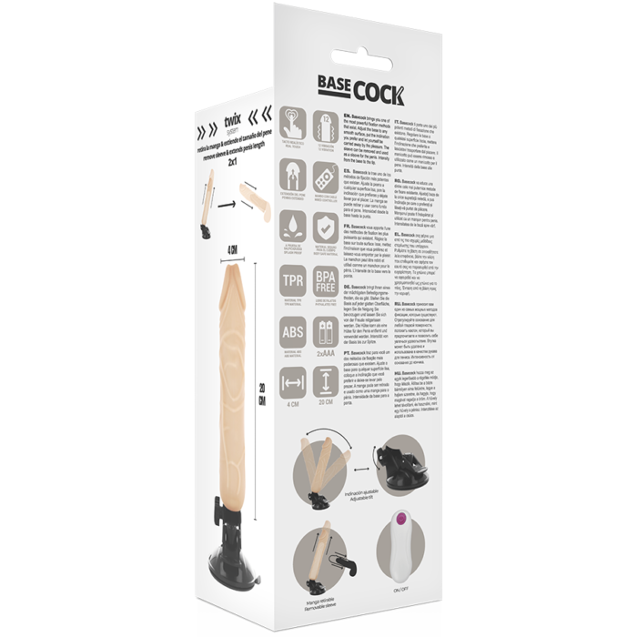 Basecock - Vibrador De Controle Remoto Natural Realista 20 Cm -O- 4 Cm - Image 5