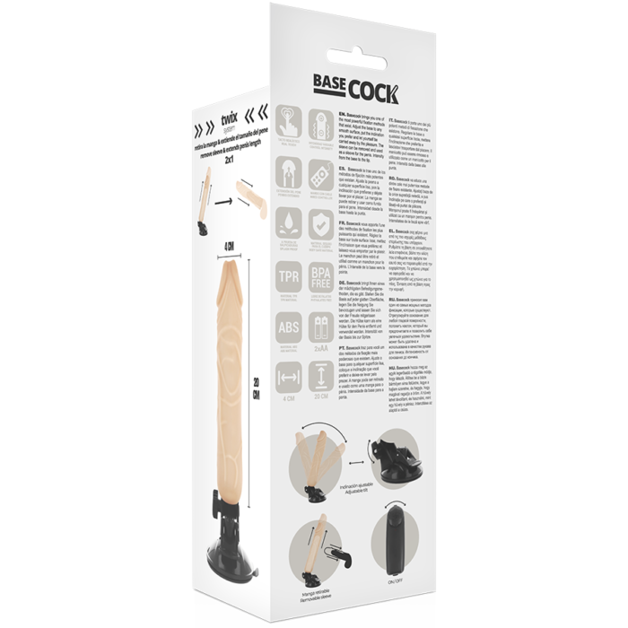Basecock - Vibrador De Controle Remoto Natural Realista 20 Cm -O- 4 Cm - Image 5