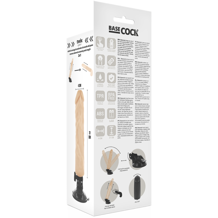 Basecock - Vibrador Realístico Controle Remoto Natural 21 Cm -O- 4 Cm - Image 5